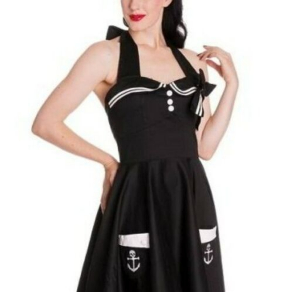 Black pinup style halter dress